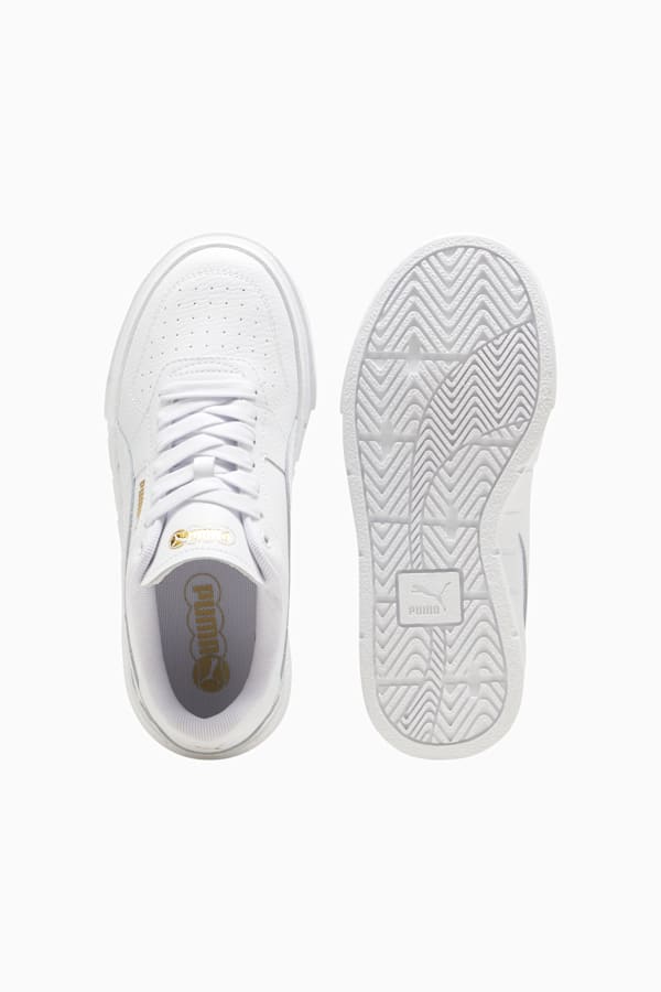 PUMA Cali Court Youth Leather Sneakers, PUMA White-PUMA Gold, extralarge-GBR
