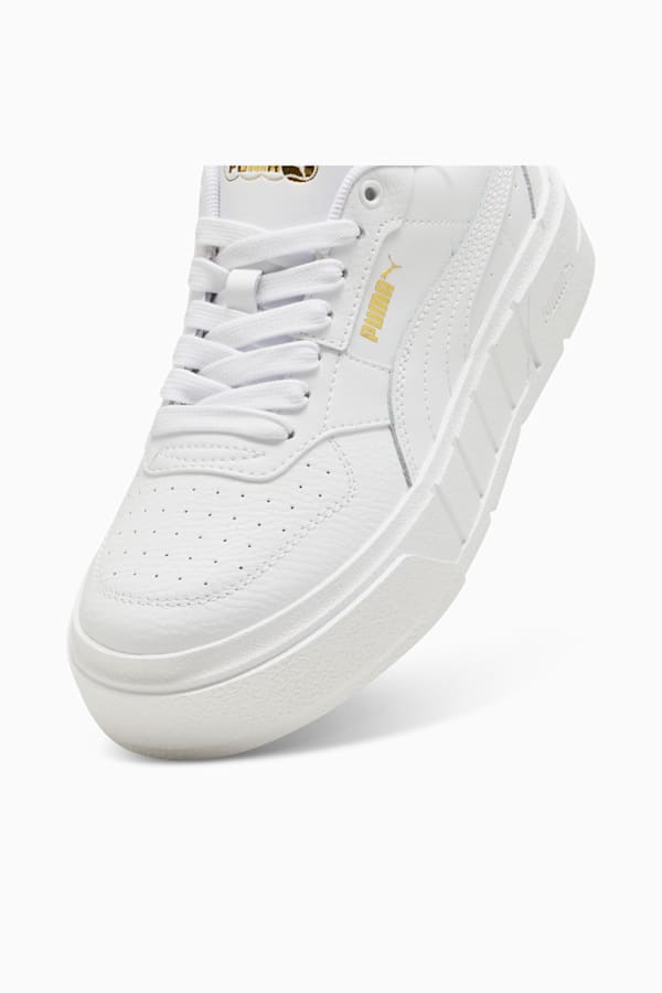PUMA Cali Court Youth Leather Sneakers, PUMA White-PUMA Gold, extralarge-GBR