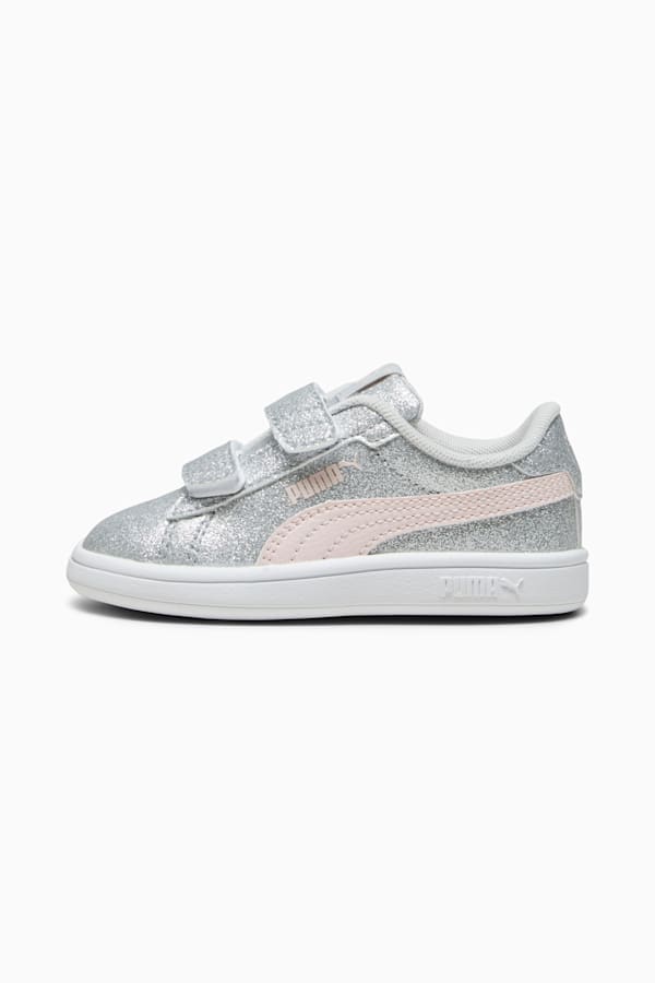PUMA Smash 3.0 Glitz Glam Toddlers' Sneakers, Glacial Gray-Frosty Pink, extralarge