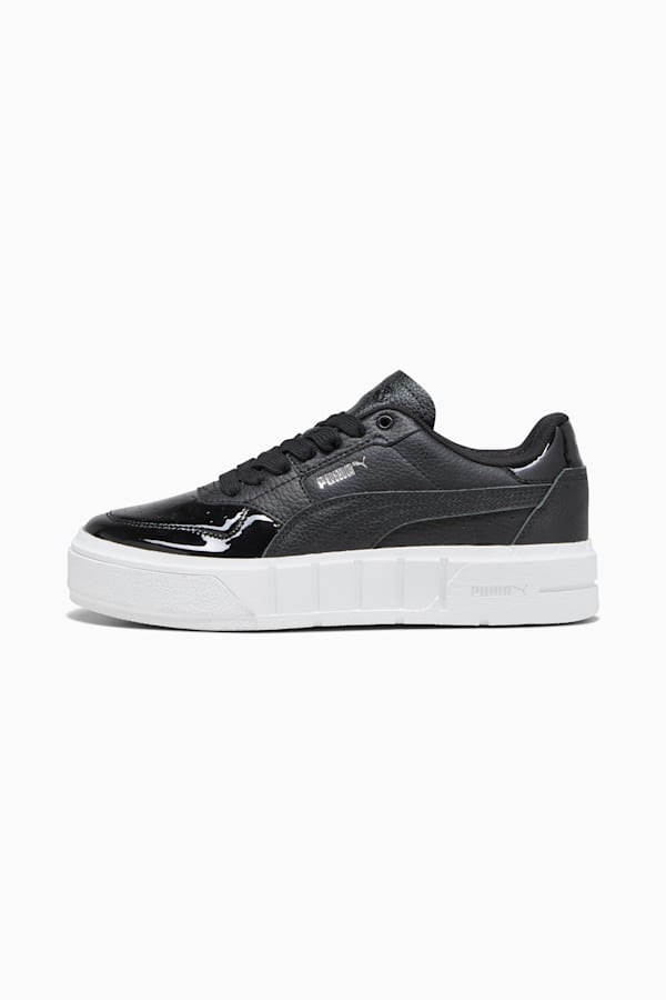 PUMA Cali Court Patent Women's Sneakers, PUMA Black-PUMA White, extralarge