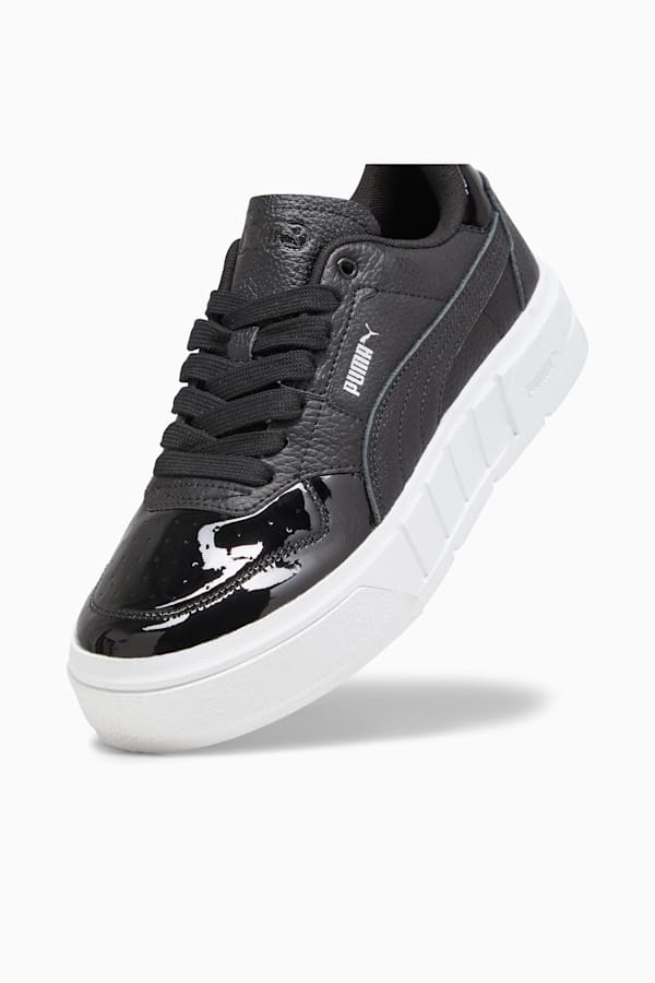 PUMA Cali Court Patent Women's Sneakers, PUMA Black-PUMA White, extralarge