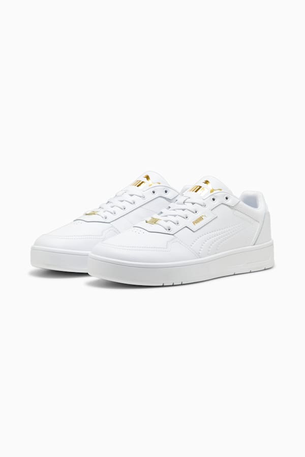 Court Classic Lux Sneakers, PUMA White-PUMA Gold, extralarge