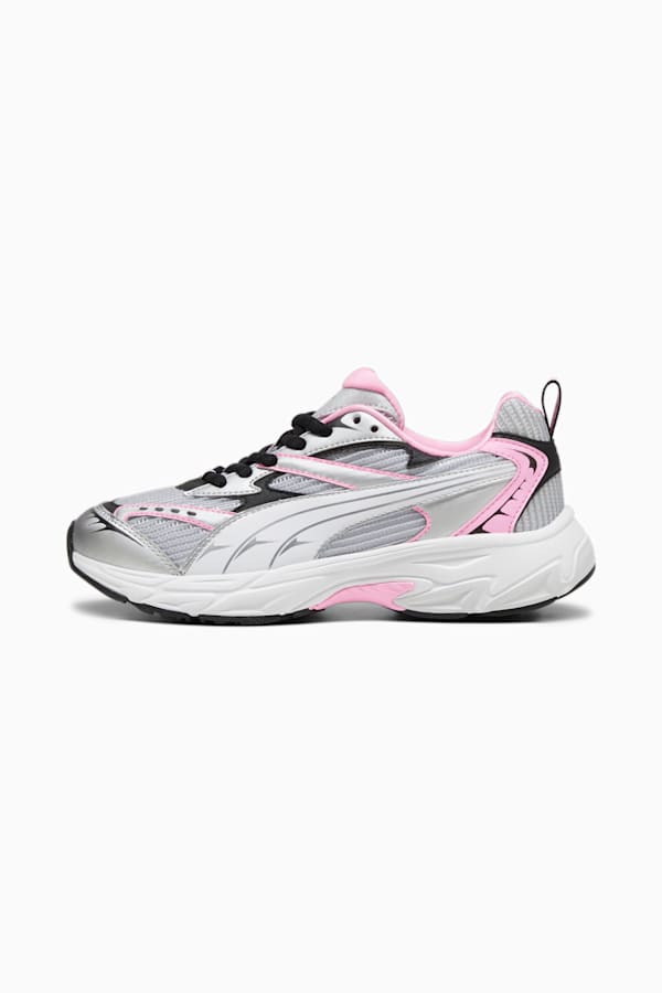 PUMA Morphic Athletic Sneakers, Feather Gray-Pink Delight-PUMA White, extralarge
