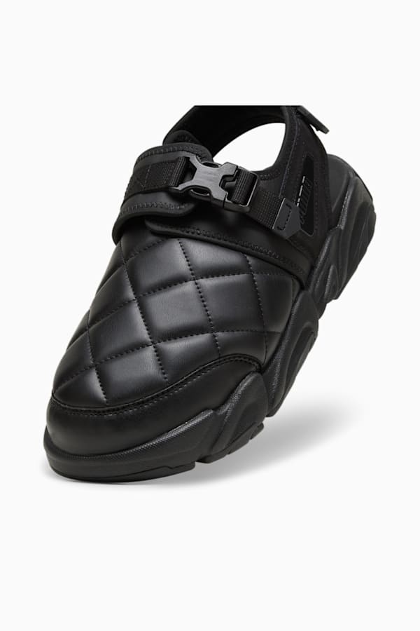 PUMA x PLEASURES TS-01 Quilt Sandals, PUMA Black, extralarge