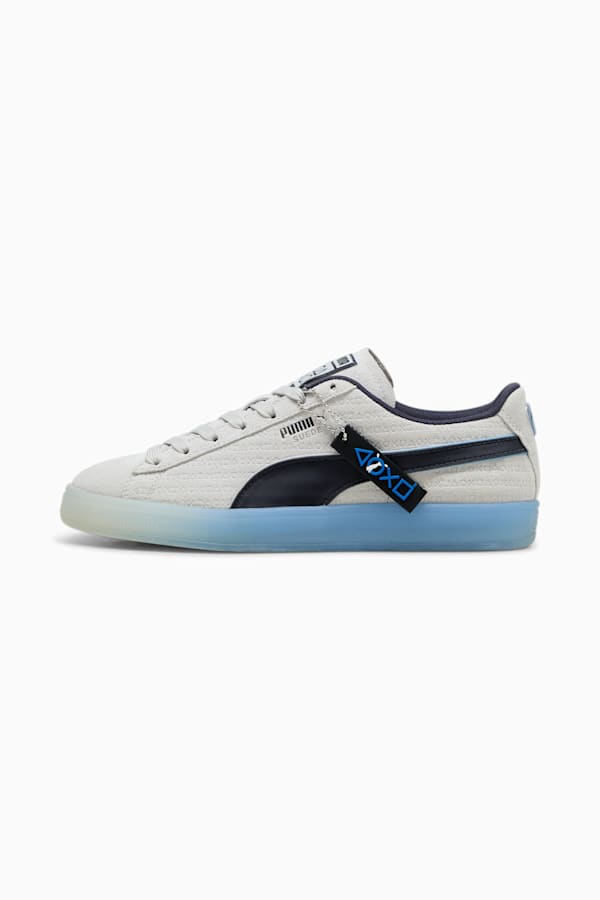PUMA x PLAYSTATION Suede Sneakers, Glacial Gray-New Navy, extralarge
