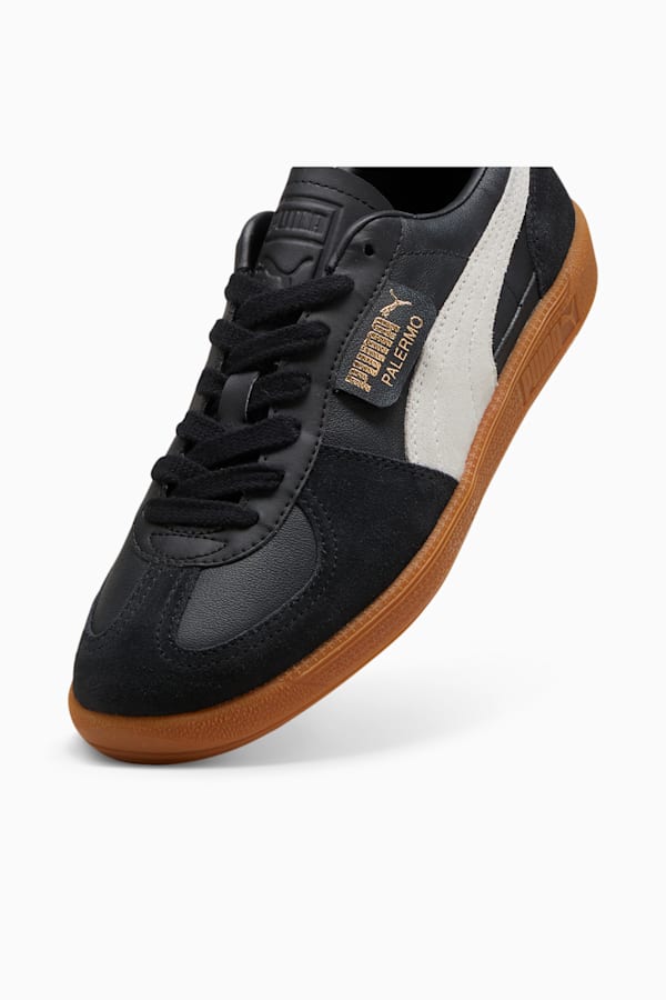 Palermo Leather Sneakers Unisex, PUMA Black-Feather Gray-Gum, extralarge