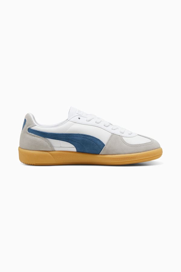 Palermo Leather Sneakers Unisex, PUMA White-Blue Horizon-Gum, extralarge