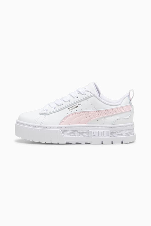 Mayze Lth Piping Sneakers Kids, PUMA White-Whisp Of Pink-Dewdrop, extralarge-GBR