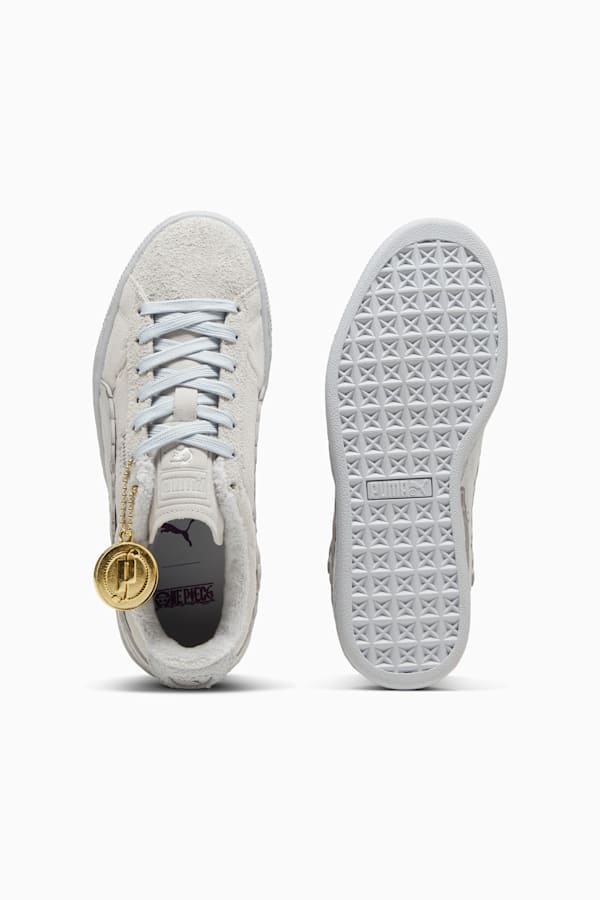 PUMA x ONE PIECE Suede Straw Hat Luffy Sneakers Youth, Feather Gray-Platinum Gray, extralarge