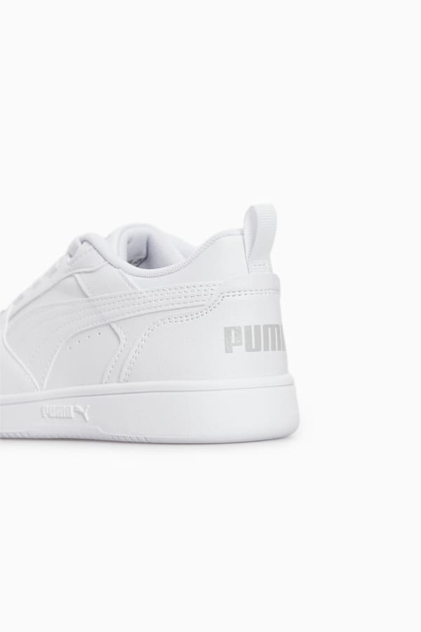 PUMA Rebound V6 Lo Kids' Sneakers, PUMA White-Cool Light Gray, extralarge-GBR