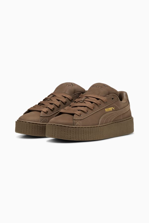 FENTY x PUMA Creeper Phatty Earth Tone Sneakers Unisex, Totally Taupe-PUMA Gold-Warm White, extralarge