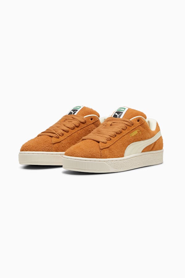 Suede XL Hairy Sneakers, Caramel Latte-Frosted Ivory, extralarge