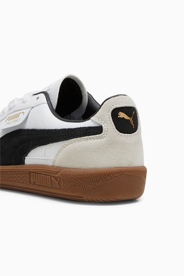 Palermo Leather Sneakers Youth, PUMA White-Vapor Gray-Gum, extralarge