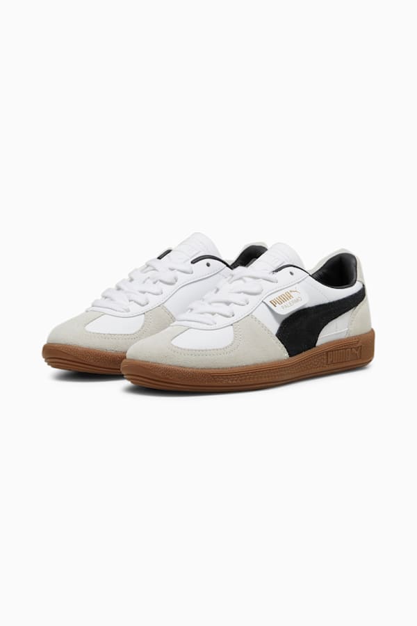 Palermo Leather Sneakers Youth, PUMA White-Vapor Gray-Gum, extralarge