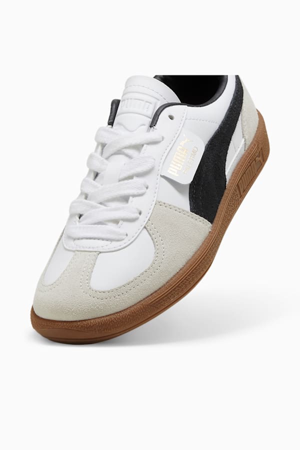 Palermo Leather Sneakers Youth, PUMA White-Vapor Gray-Gum, extralarge