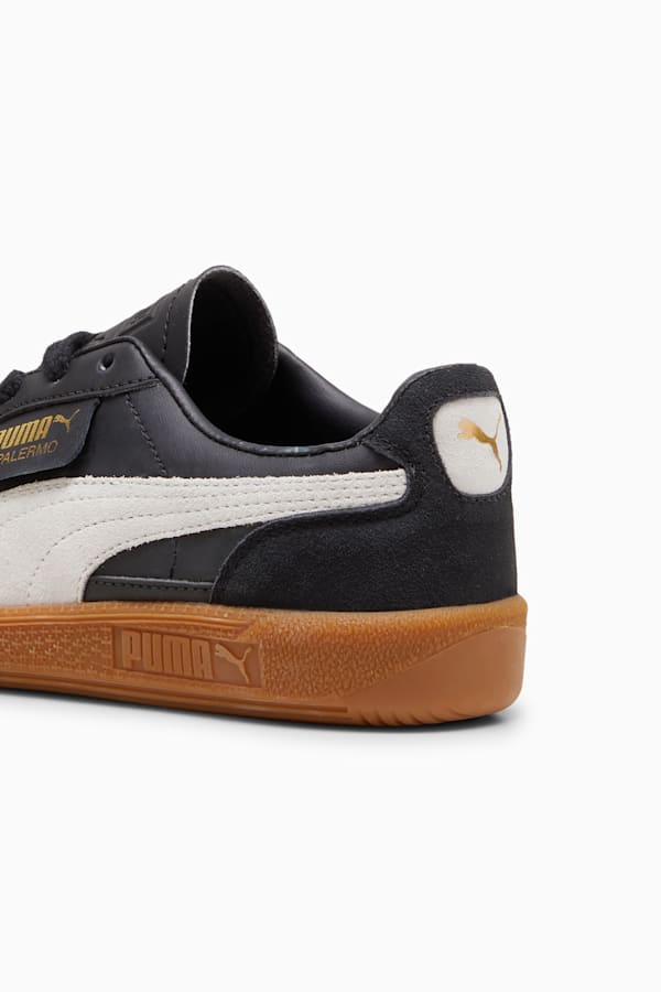 Palermo Leather Sneakers Youth, PUMA Black-Feather Gray-Gum, extralarge