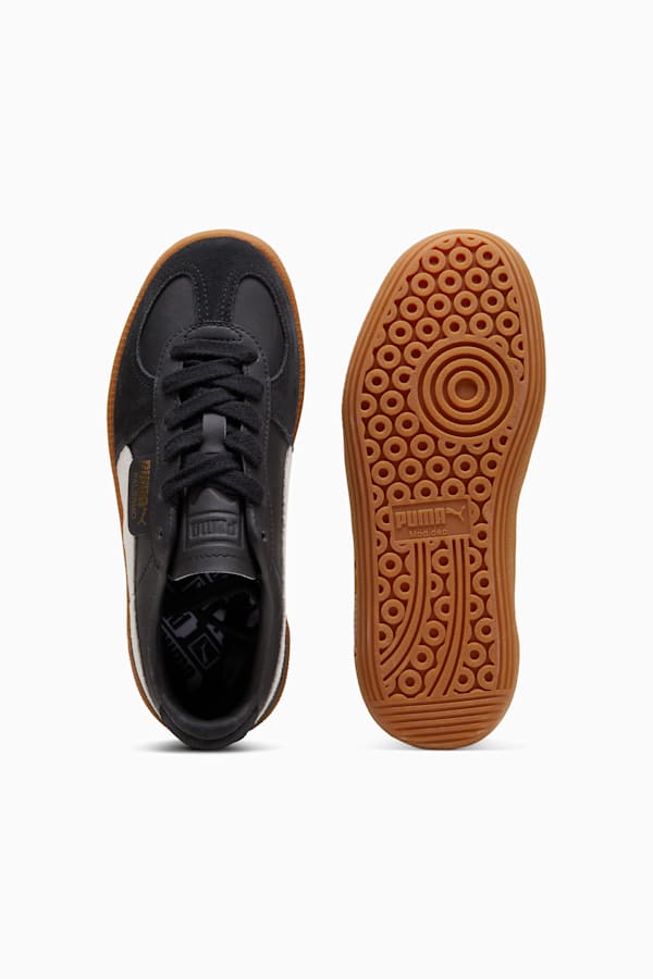 Palermo Leather Sneakers Youth, PUMA Black-Feather Gray-Gum, extralarge