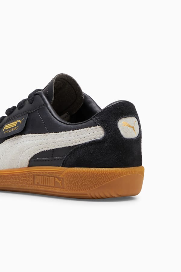 Palermo Leather Sneakers Kids, PUMA Black-Feather Gray-Gum, extralarge