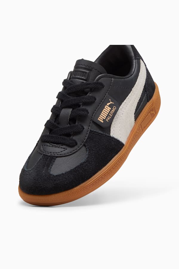 Palermo Leather Sneakers Kids, PUMA Black-Feather Gray-Gum, extralarge