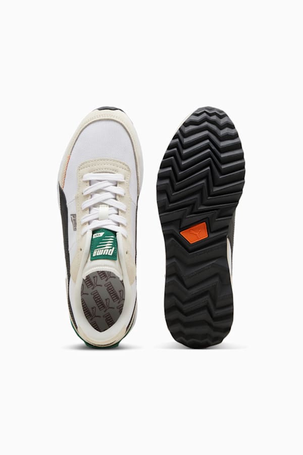 Road Rider Suede Sneakers, Warm White-PUMA Black, extralarge