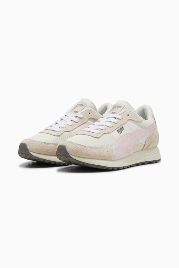 Road Rider Suede Sneakers, Warm White-Whisp Of Pink, extralarge