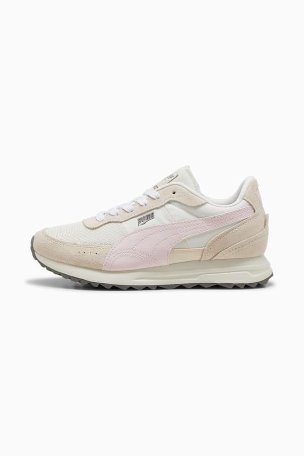 Road Rider Suede Sneakers, Warm White-Whisp Of Pink, extralarge