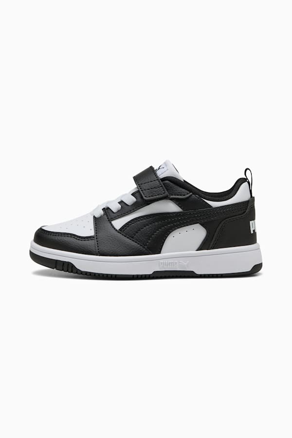 Puma Rebound V6 Lo Kids' Sneakers, PUMA White-PUMA Black, extralarge