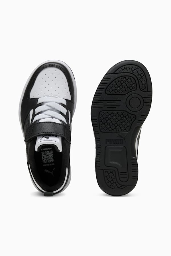 Puma Rebound V6 Lo Kids' Sneakers, PUMA White-PUMA Black, extralarge