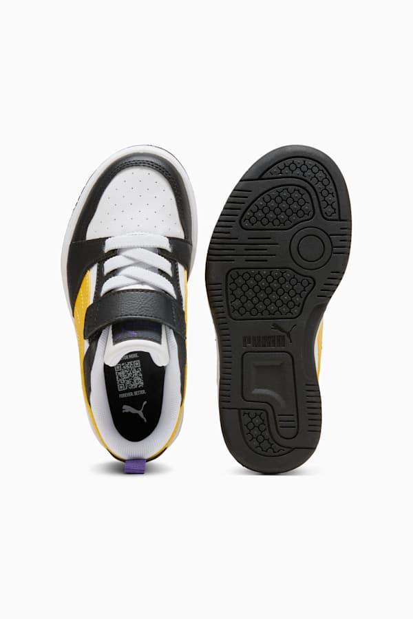 Puma Rebound V6 Lo Kids' Sneakers, PUMA Black-Yellow Sizzle-PUMA White, extralarge