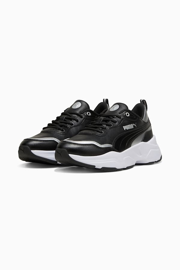 Cassia Rose Metallic Dream Sneakers Women, PUMA Black-PUMA Silver-Matte Silver-PUMA White, extralarge