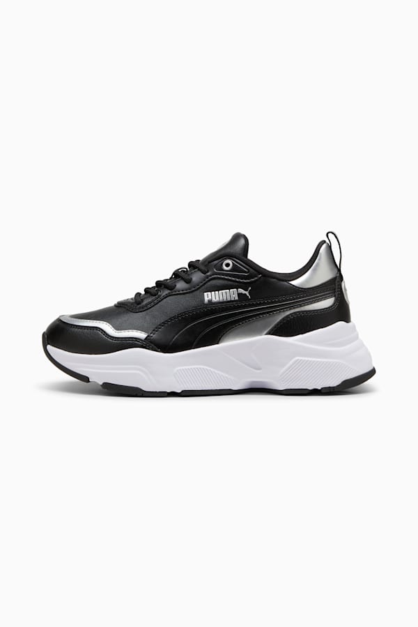 Cassia Rose Metallic Dream Sneakers Women, PUMA Black-PUMA Silver-Matte Silver-PUMA White, extralarge