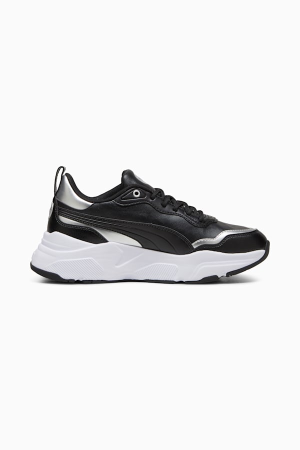 Cassia Rose Metallic Dream Sneakers Women, PUMA Black-PUMA Silver-Matte Silver-PUMA White, extralarge