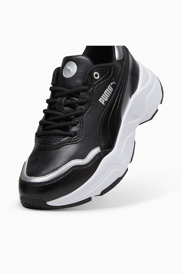 Cassia Rose Metallic Dream Sneakers Women, PUMA Black-PUMA Silver-Matte Silver-PUMA White, extralarge