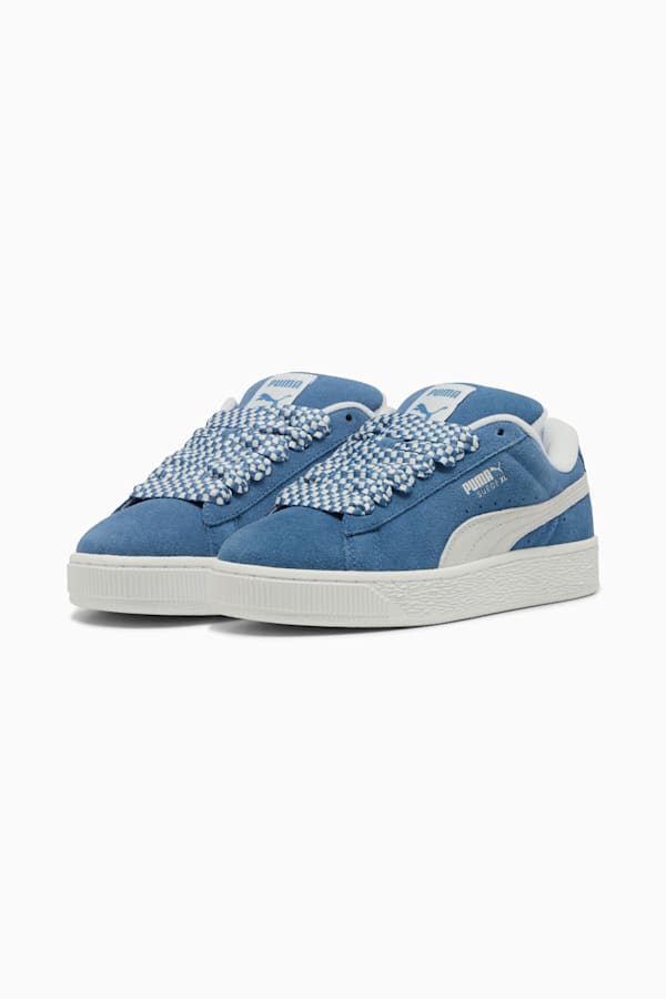 Suede XL Lace Sneakers Women, Blue Horizon-PUMA White, extralarge