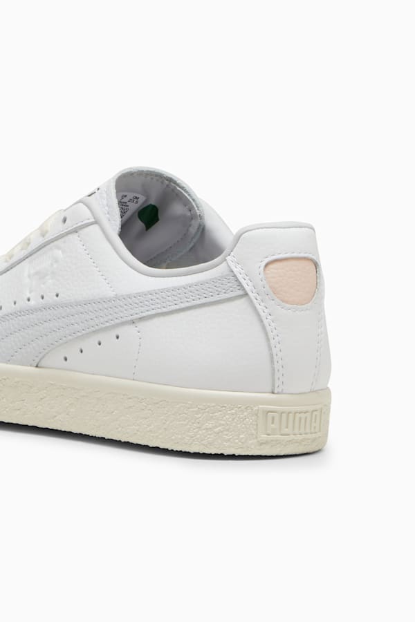 Clyde Leather Sneakers Unisex, PUMA White-Silver Mist-Frosted Ivory, extralarge
