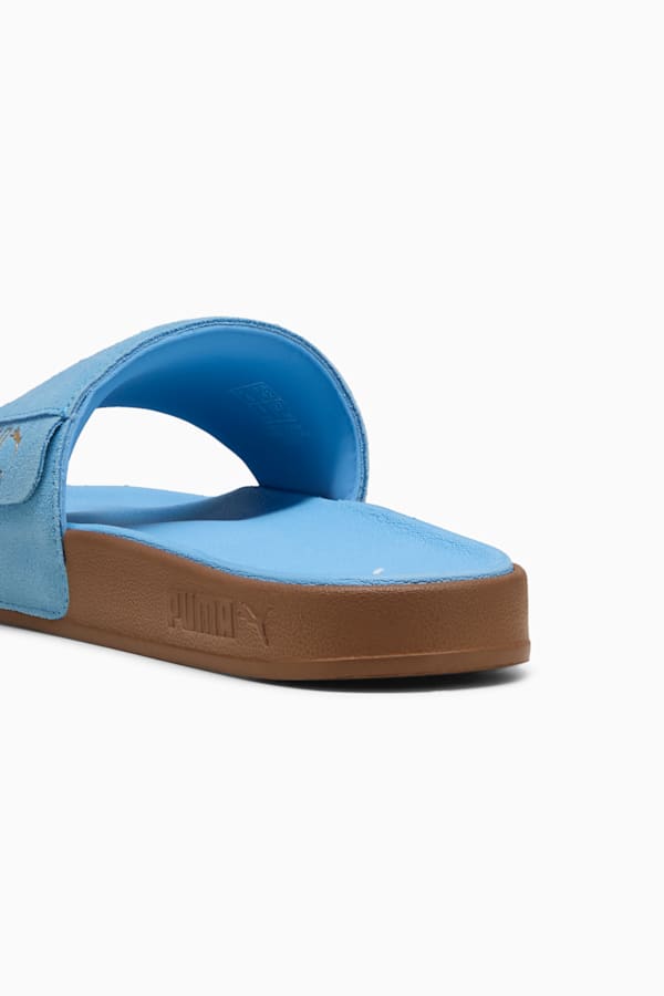 Leadcat 2.0 Palermo Foil Slides Unisex, Team Light Blue-PUMA Gold-Gum, extralarge