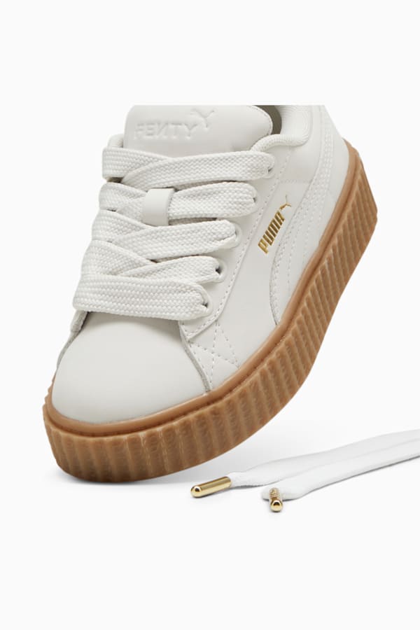 FENTY x PUMA Creeper Phatty Earth Tone Sneakers Kids, Warm White-PUMA Gold-Gum, extralarge