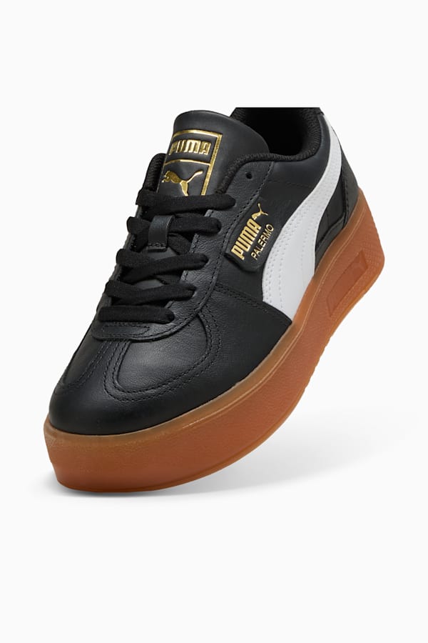 Palermo Elevata Leather Sneakers Women, PUMA Black-Gum, extralarge