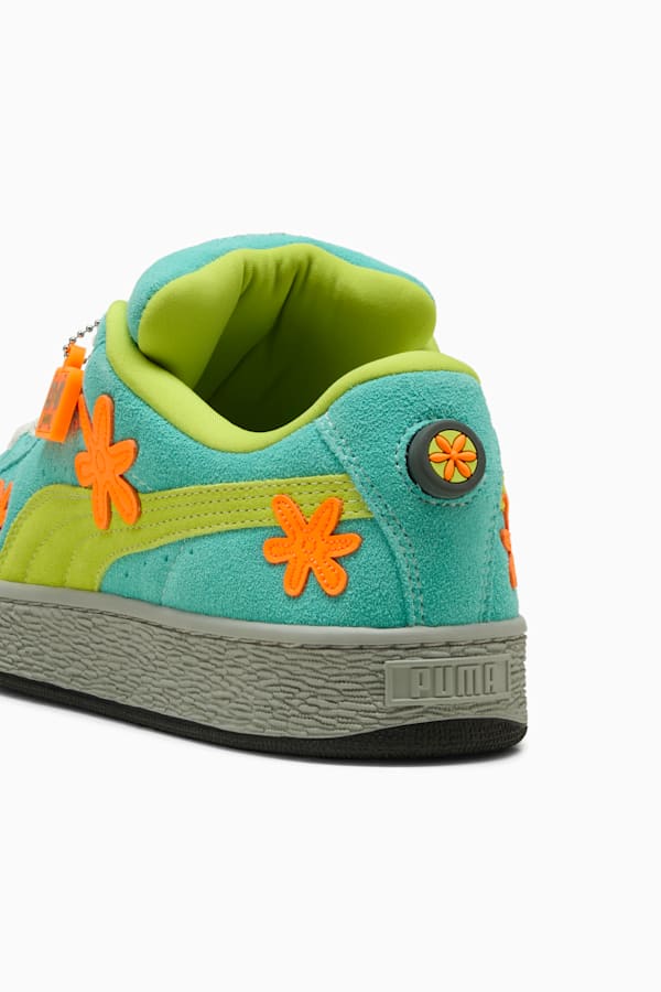 PUMA HOOPS x SCOOBY DOO Suede XL Sneakers Unisex, Lime Smash-Aquatic-Heat Fire, extralarge