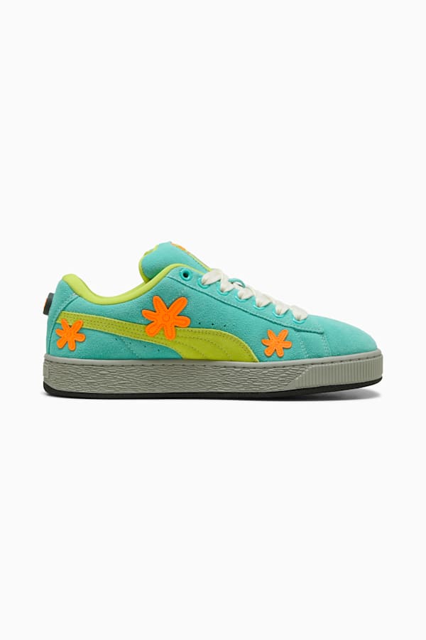 PUMA HOOPS x SCOOBY DOO Suede XL Sneakers Unisex, Lime Smash-Aquatic-Heat Fire, extralarge