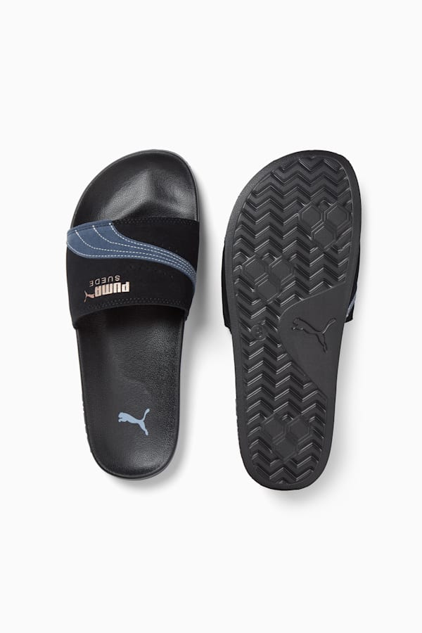 PUMA x DAVIDO Leadcat 2.0 Suede Slides Unisex, PUMA Black-Club Navy-Rose Gold, extralarge-GBR