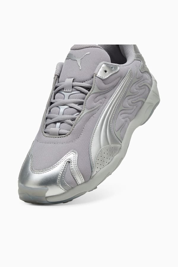 Inhale Metallic Sneakers Unisex, Glacial Gray- Team Silver, extralarge