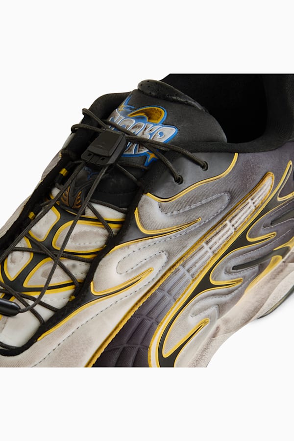 A$AP ROCKY x PUMA Inhale Distressed Neoprene Sneakers Unisex, Warm White-PUMA Black-Pelé Yellow, extralarge