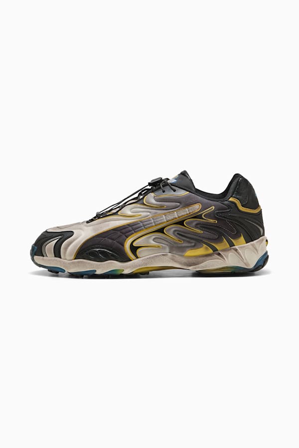 A$AP ROCKY x PUMA Inhale Distressed Neoprene Sneakers Unisex, Warm White-PUMA Black-Pelé Yellow, extralarge
