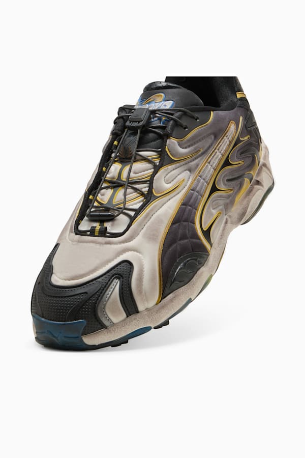 A$AP ROCKY x PUMA Inhale Distressed Neoprene Sneakers Unisex, Warm White-PUMA Black-Pelé Yellow, extralarge