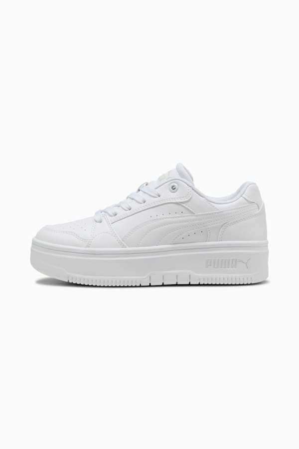 Rebound Femme Low Sneakers Women, PUMA White-Vapor Gray, extralarge-GBR