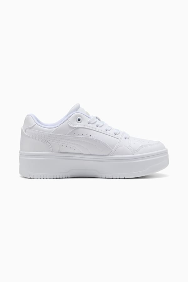 Rebound Femme Low Sneakers Women, PUMA White-Vapor Gray, extralarge-GBR