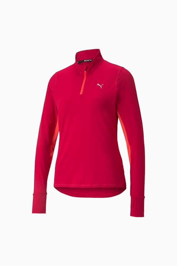 Favourite Quarter-Zip Women's Running Pullover, Persian Red-Sunblaze, extralarge