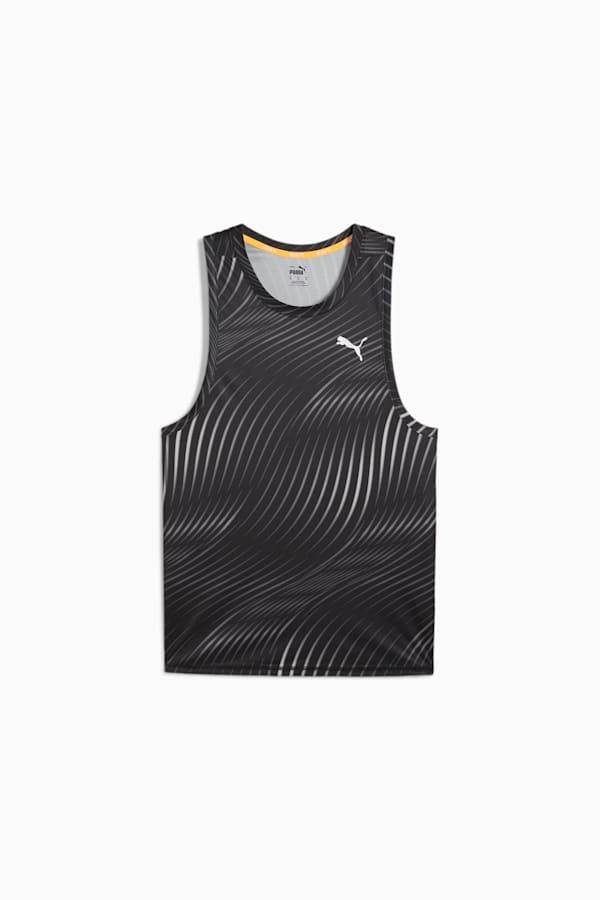 Run Favourite Men's Singlet, PUMA Black-Q3 Print, extralarge