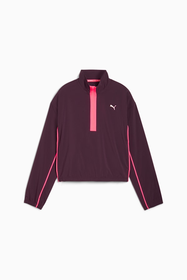 Run For Her Woven Half-Zip Women, Midnight Plum-Sunset Glow, extralarge